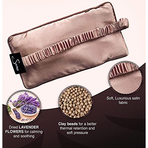 WEPL Senso Lavender Eye Pillow Clay Beads Weighted Eye Mask Elastic Strap Hot...