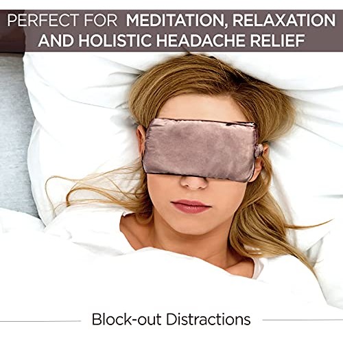 WEPL Senso Lavender Eye Pillow Clay Beads Weighted Eye Mask Elastic Strap Hot...