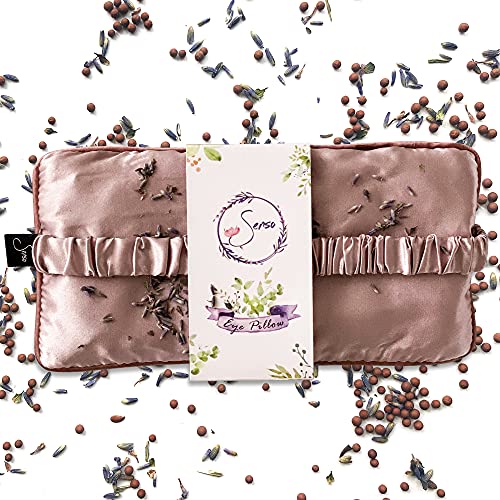WEPL Senso Lavender Eye Pillow Clay Beads Weighted Eye Mask Elastic Strap Hot...