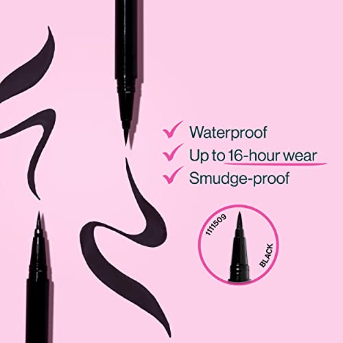 wet n wild Mega Last Breakup-Proof Liquid Eyeliner| Precision Brush Tip| Wate...