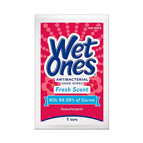 Wet Ones Antibacterial Hand Wipes, Fresh Scent, 24 count Wipes (Pack of 6), P...