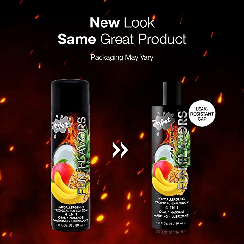 Wet Fun Flavors Tropical Explosion 4 in 1 Warming Flavored Edible Lube, Premi...