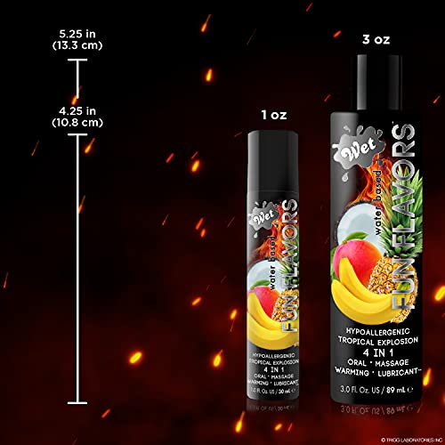 Wet Fun Flavors Tropical Explosion 4 in 1 Warming Flavored Edible Lube, Premi...