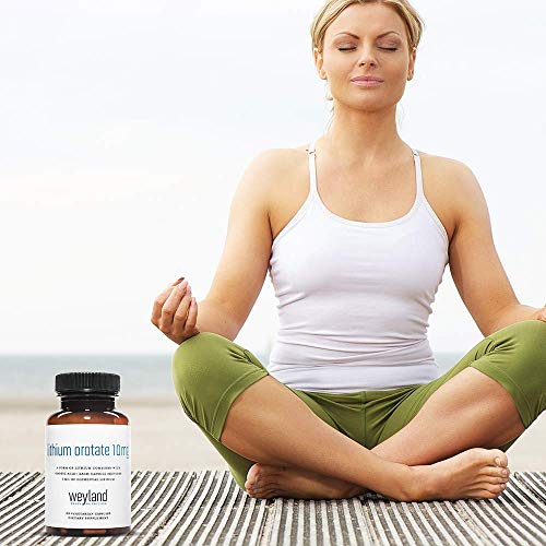 Weyland Brain Nutrition: Lithium Orotate 10mg (1 Bottle), 60 Vegetarian Capsu...