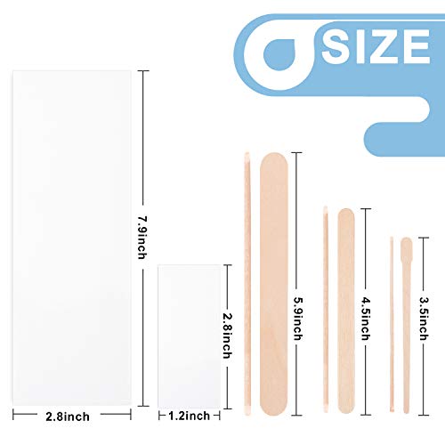 Whaline 650 Waxing Sticks Wax Strips Kit Including 350Pcs 3 Styles Wax Spatul...