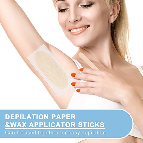 Whaline 650 Waxing Sticks Wax Strips Kit Including 350Pcs 3 Styles Wax Spatul...