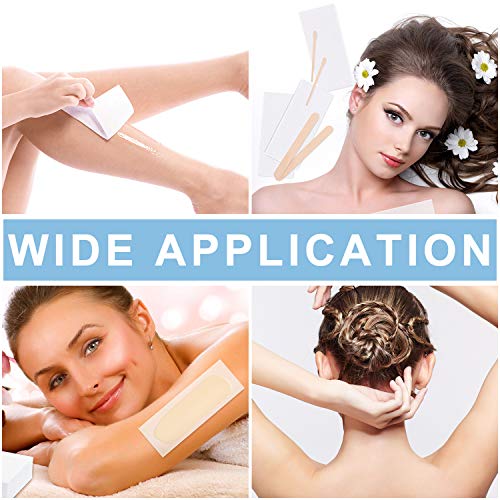 Whaline 650 Waxing Sticks Wax Strips Kit Including 350Pcs 3 Styles Wax Spatul...