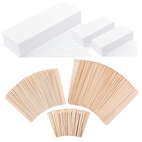 Whaline 650 Waxing Sticks Wax Strips Kit Including 350Pcs 3 Styles Wax Spatul...