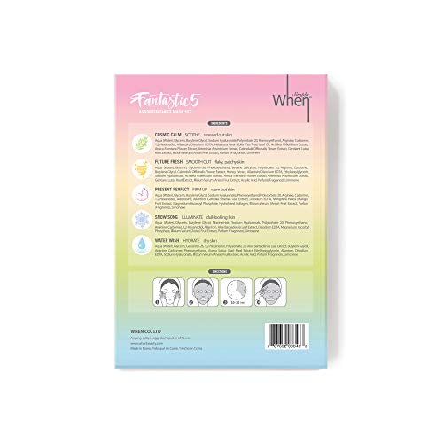 Simply When Ultra-Soft Cotton Linter Facial Sheet Mask (Assorted) (5 PACK)