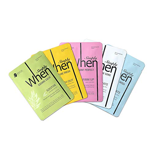 Simply When Ultra-Soft Cotton Linter Facial Sheet Mask (Assorted) (5 PACK)