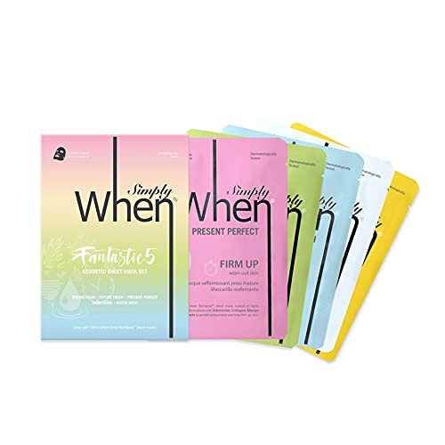 Simply When Ultra-Soft Cotton Linter Facial Sheet Mask (Assorted) (5 PACK)