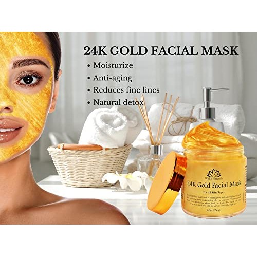 24K Gold Facial Mask — Rejuvenating Anti-Aging Face Mask — Face Mask For Flaw...