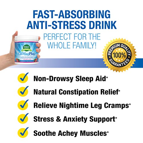 Calcium Magnesium Powder Supplement - CalMag Plus with Vitamin C & D3 - Glute...