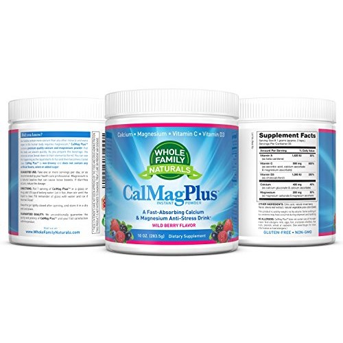 Calcium Magnesium Powder Supplement - CalMag Plus with Vitamin C & D3 - Glute...