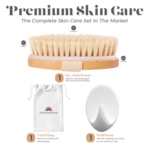 Dry Skin Body Brush - Improves Skin's Health and Beauty - Natural Bristle - R...