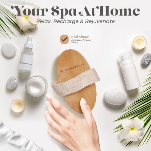 Dry Skin Body Brush - Improves Skin's Health and Beauty - Natural Bristle - R...