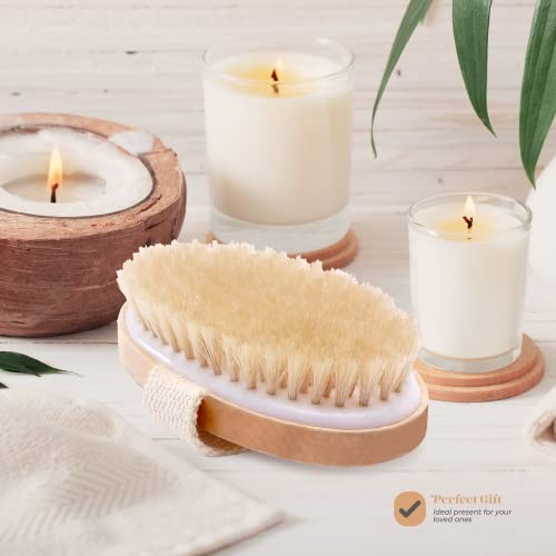 Dry Skin Body Brush - Improves Skin's Health and Beauty - Natural Bristle - R...
