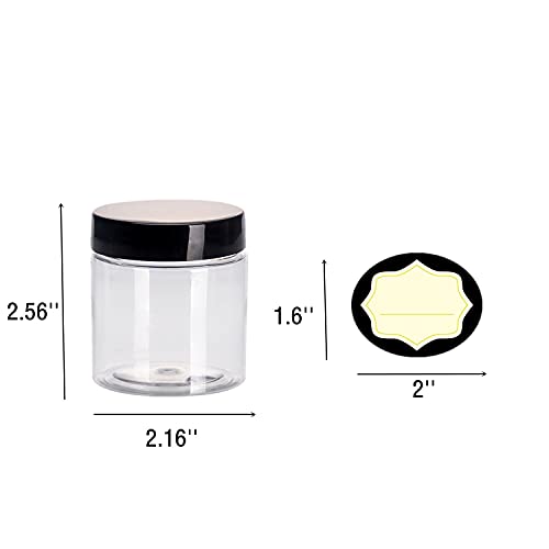 24 Pack 4 OZ Clear Plastic Slime Jars With Lids, Refillable Low Profile Conta...