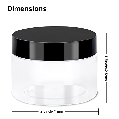Plastic Jars with Lids, 12Pcs 4Oz Clear Plastic Travel Size Containers Storag...