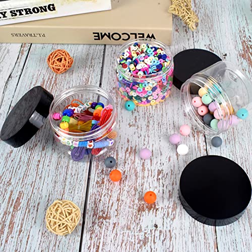 Plastic Jars with Lids, 12Pcs 4Oz Clear Plastic Travel Size Containers Storag...