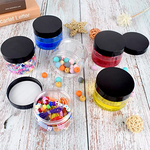 Plastic Jars with Lids, 12Pcs 4Oz Clear Plastic Travel Size Containers Storag...