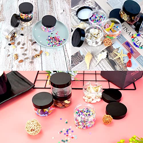 Plastic Jars with Lids, 12Pcs 4Oz Clear Plastic Travel Size Containers Storag...