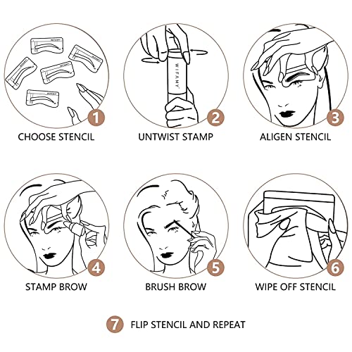 Eyebrow Stamp Stencil Kit- Brow Stamp and Shaping kit, with 10 Reusable Eyebr...