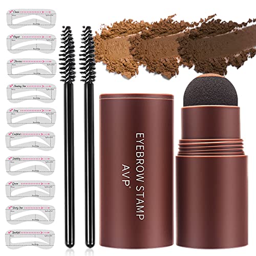 Eyebrow Stamp Stencil Kit- Brow Stamp and Shaping kit, with 10 Reusable Eyebr...