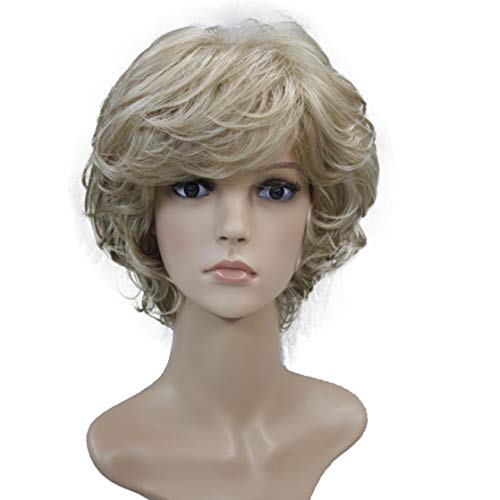 Wiginway Short Layered Shaggy Wavy Wigs Full Synthetic Bob Capless Wigs for W...