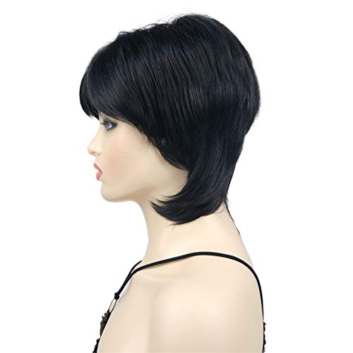 Wiginway Short Straight Full Synthetic Wigs Shaggy Hairstyle Layered Wigs wit...