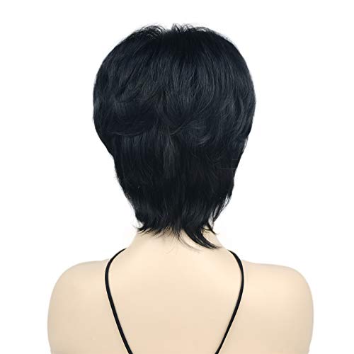 Wiginway Short Straight Full Synthetic Wigs Shaggy Hairstyle Layered Wigs wit...