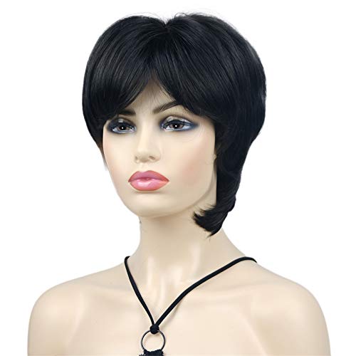 Wiginway Short Straight Full Synthetic Wigs Shaggy Hairstyle Layered Wigs wit...