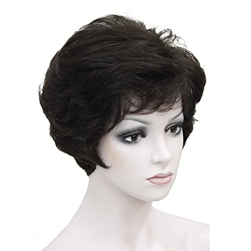 Wiginway Short Straight Synthetic Wigs Wave Shaggy Hairstyle Layered Hair wit...