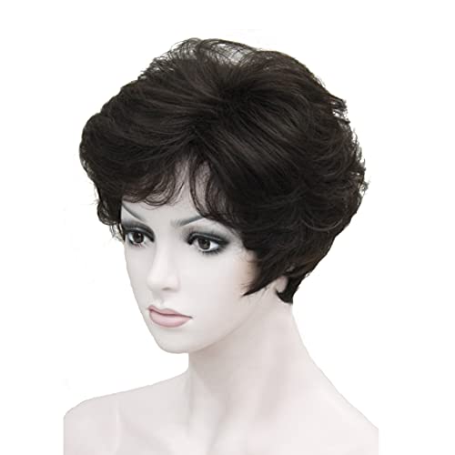 Wiginway Short Straight Synthetic Wigs Wave Shaggy Hairstyle Layered Hair wit...