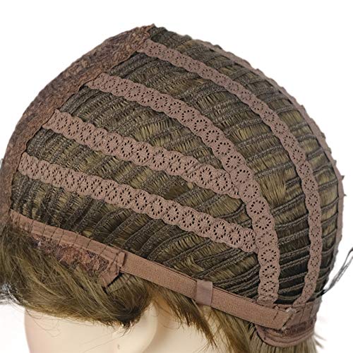 Wiginway Short Wigs Light Reddish Golden Brown Full Synthetic Shaggy Hairstyl...