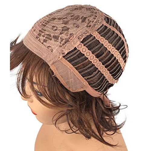 Wiginway Women's Wigs Reddish Brown Curly Wig Synthetic Hair 8 Inches for Dai...