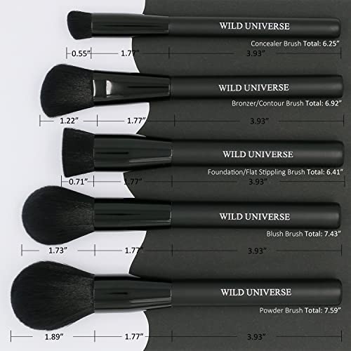 Wild Universe Professional Makeup Brushes 12 Pcs, Premium & Synthetic, Kabuki...