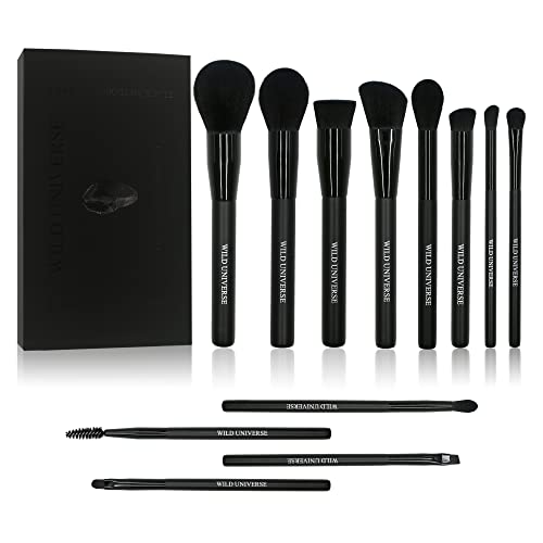 Wild Universe Professional Makeup Brushes 12 Pcs, Premium & Synthetic, Kabuki...