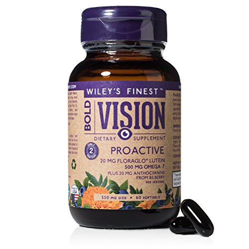 Wiley's Finest Wild Alaskan Fish Oil - Bold Vision for Eye Health, with Lutei...