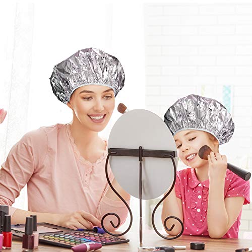 12 Pieces Aluminum Foil Deep Conditioning Caps Reusable Hair Processing Caps ...