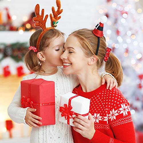 24 Pieces Christmas Hair Scrunchies Snowman Snowflake Christmas Tree Elk Scru...