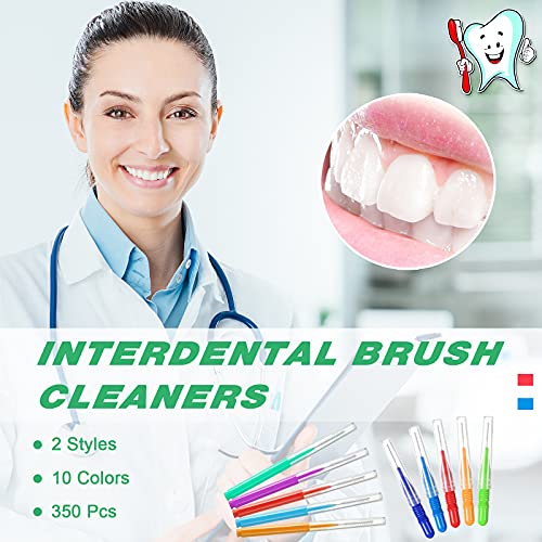 350 Pieces Floss Braces Brush Interdental Brush Teeth Toothpicks Cleaners Sof...