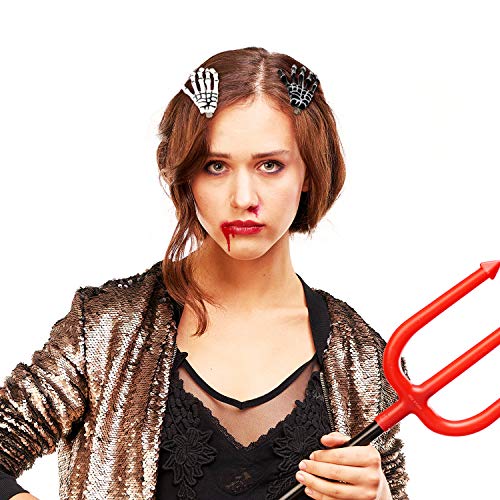 6 Pieces Skeleton Hands Bone Hair Clips Claws Skull Hand Hair Clip Hairpin Zo...