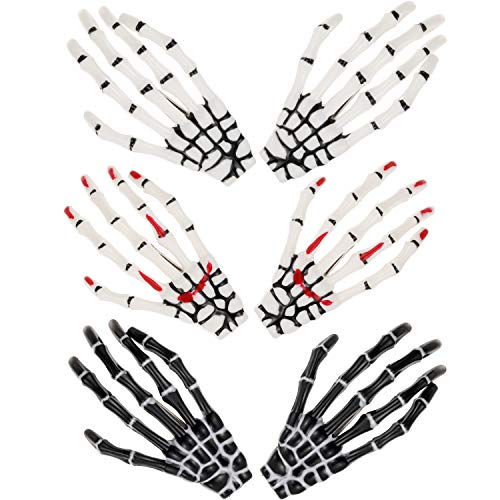 6 Pieces Skeleton Hands Bone Hair Clips Claws Skull Hand Hair Clip Hairpin Zo...