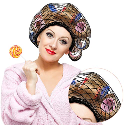 8 Pieces Triangle Net Hair Net Sleeping Crochet Hair Net Women Sleep Net Blac...