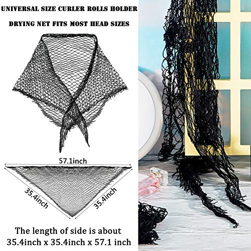 8 Pieces Triangle Net Hair Net Sleeping Crochet Hair Net Women Sleep Net Blac...