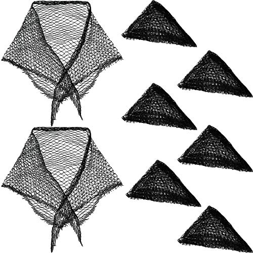 8 Pieces Triangle Net Hair Net Sleeping Crochet Hair Net Women Sleep Net Blac...
