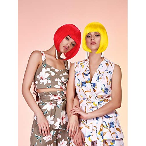9 Pieces Short Bob Hair Wigs Multicolored Cosplay Costume Wig Daily Party Hai...