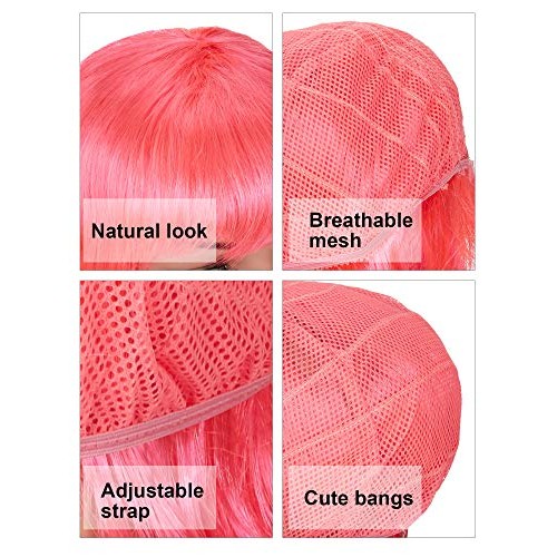 9 Pieces Short Bob Hair Wigs Multicolored Cosplay Costume Wig Daily Party Hai...