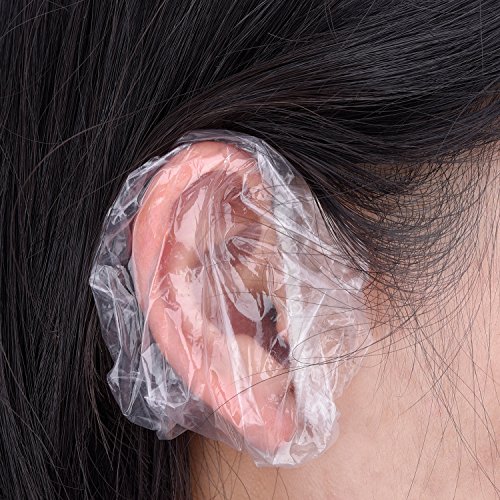 Clear Disposable Ear Protectors Waterproof Ear Covers for Hair Dye, Shower, B...